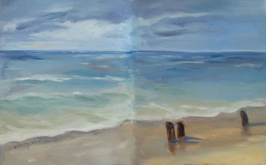 Plein Air - Cancun Shoreline Reflections